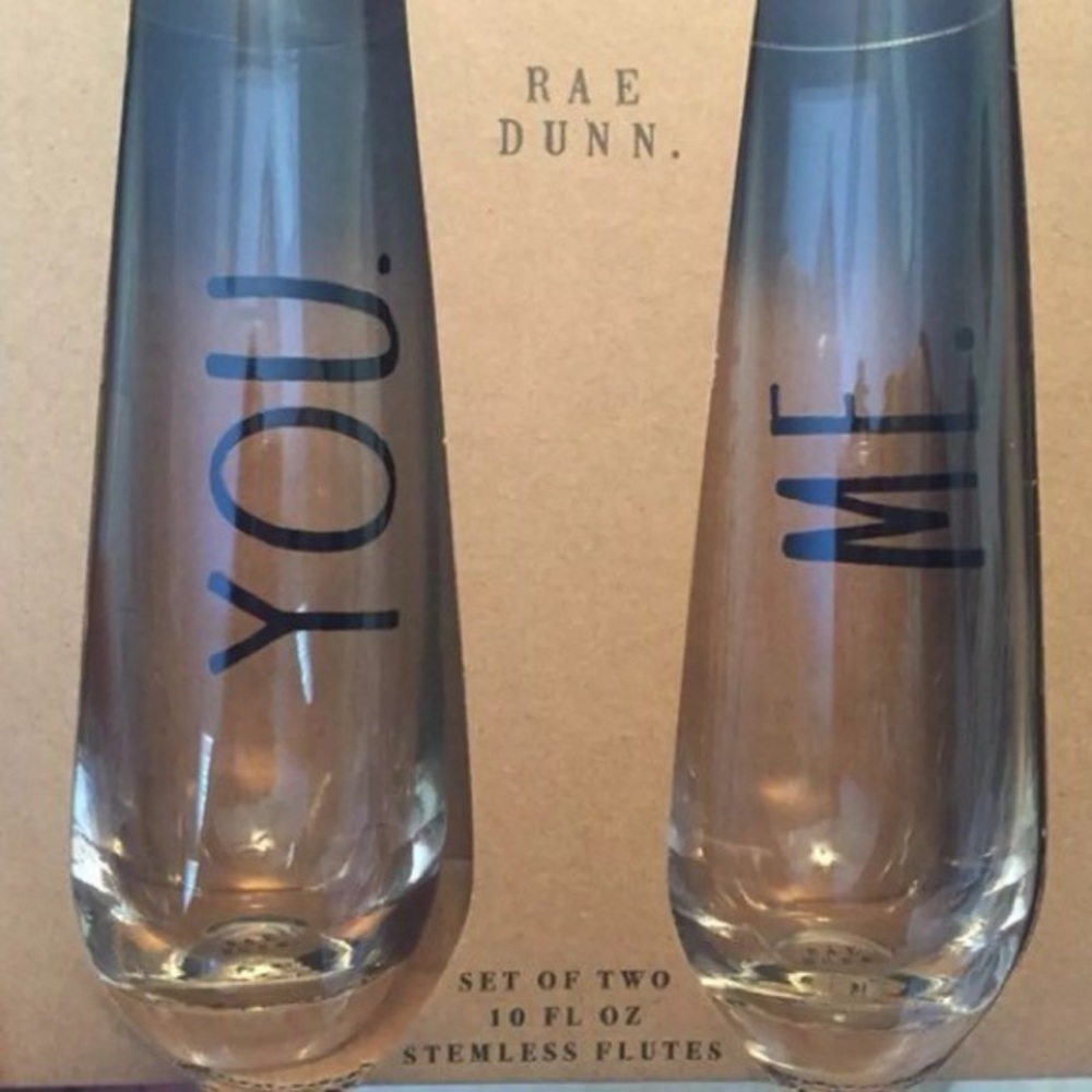 Rae Dunn You Me Stemless Flutes❤️